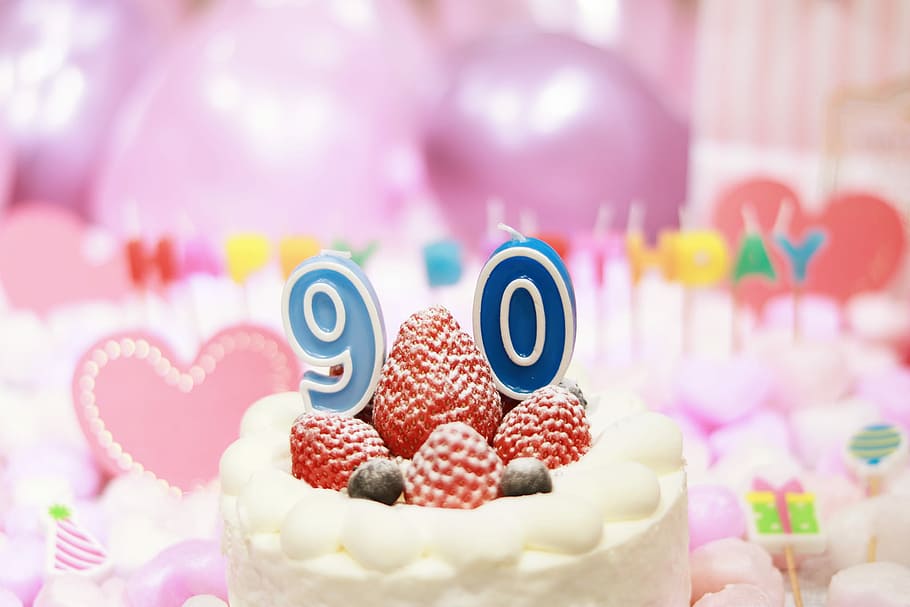 selective focus photo of 9 0 strawberry cake, dessert, food, sweet Food HD wallpaper