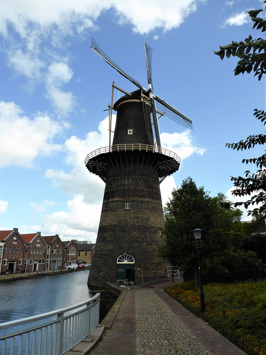 building, mill, corn mill, gin, mill blades, netherlands, holland HD wallpaper
