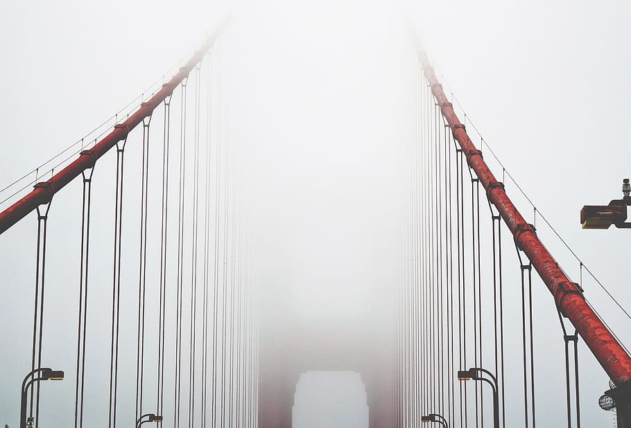 fog-covered golden gate, photo of Golden Gate Bridge, Man Made HD wallpaper