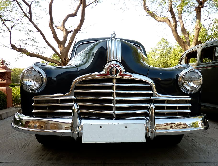 close-up photography of classic vehicle, auto, automotive, oldtimer HD wallpaper