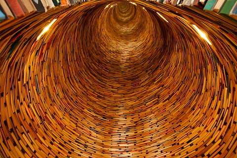 Brown Round Hole, books, bottomless, education, endless, knowledge HD wallpaper