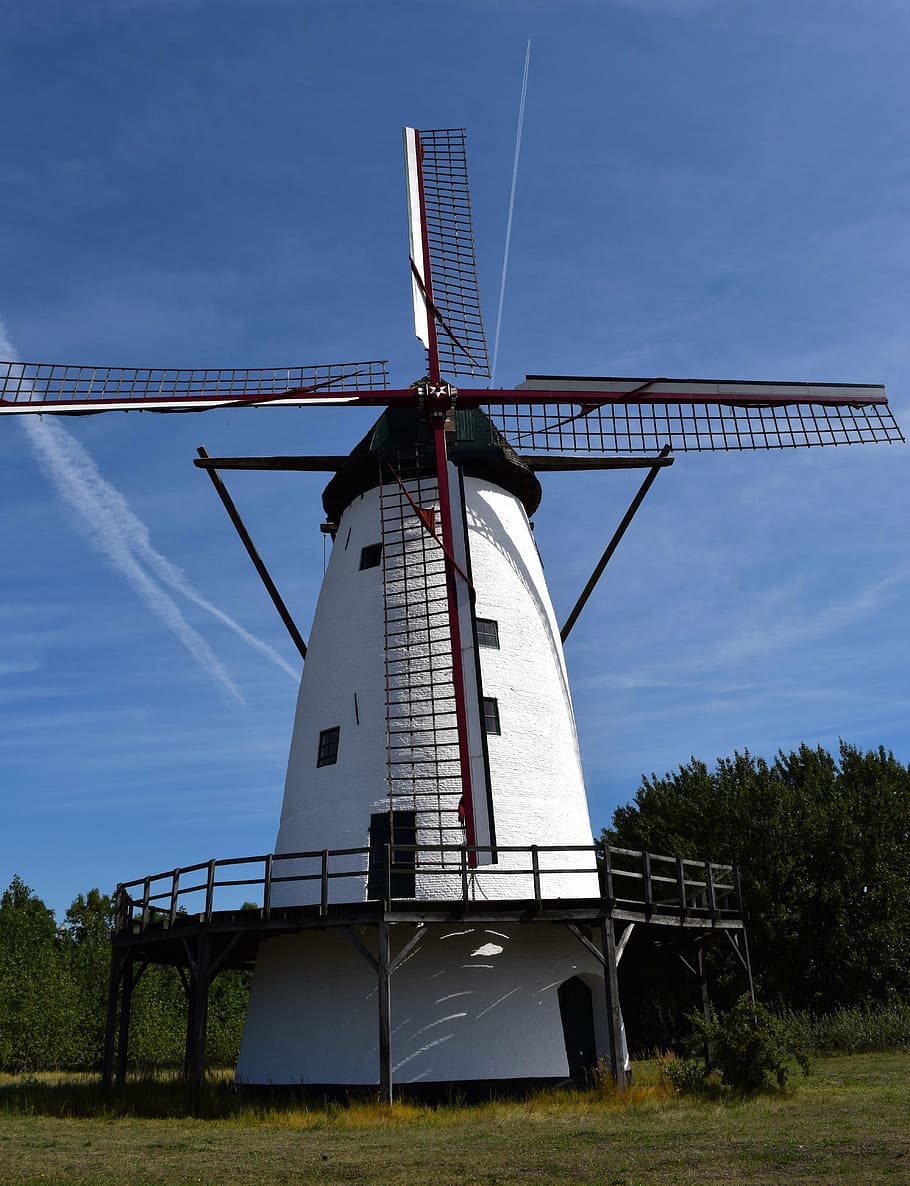 windmill, wind power, wing, don quijote, antwerp, grind, flour HD wallpaper