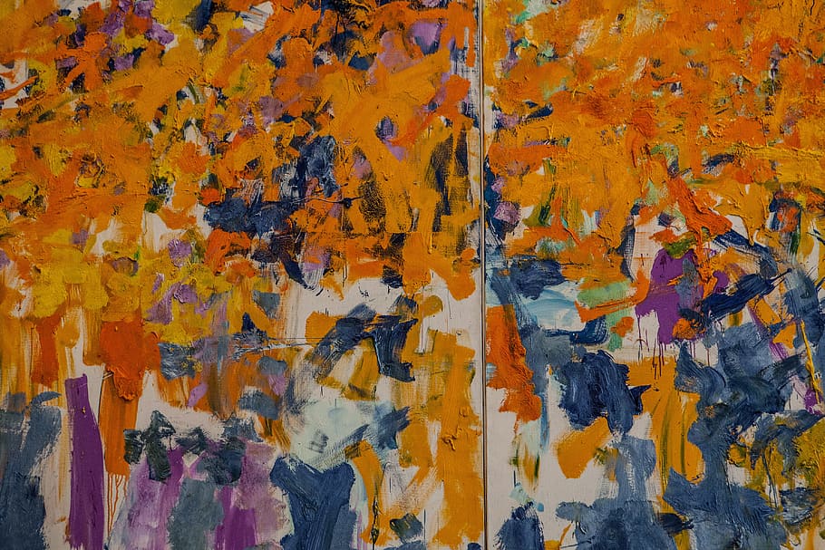 Close-up shot of coloured paint texture, image captured in an art gallery in New York HD wallpaper