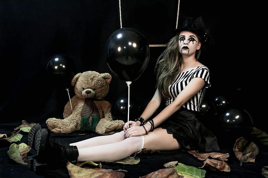 black, wrist, stripes, toy, women, one person, fashion, teddy bear HD wallpaper