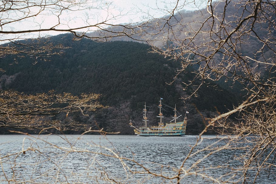 Ship in lake, landscape, nautical Vessel, nature, water, sea HD wallpaper