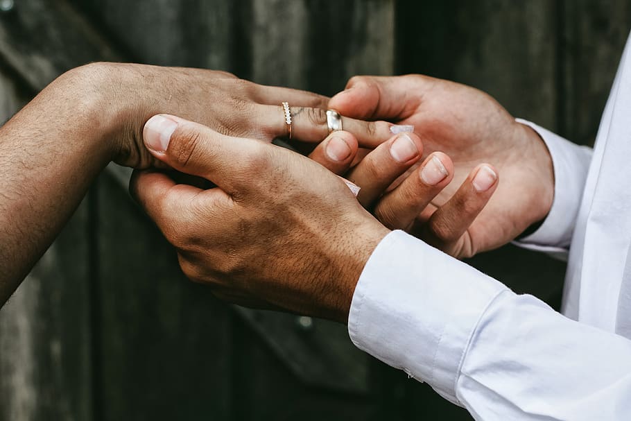 people, couple, wedding, ring, human hand, human body part HD wallpaper