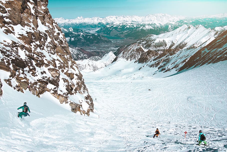 cold, glacier, snow, landscape, adventure, altitude, daylight HD wallpaper