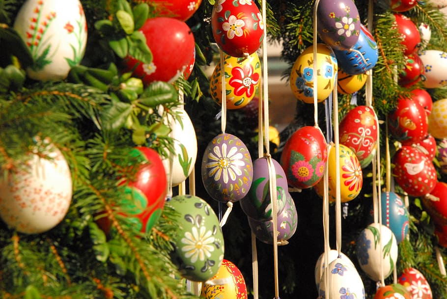 easter well, easter eggs, easter tradition, easter theme, custom HD wallpaper