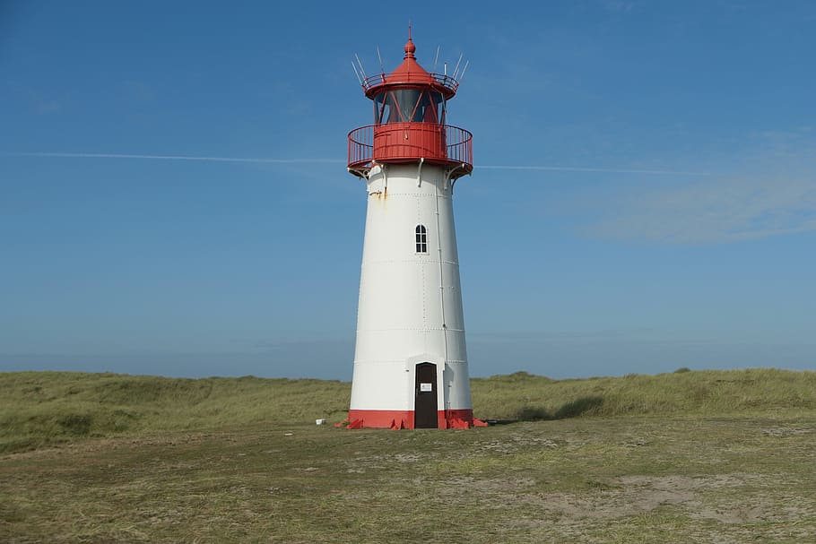Lighthouse, North Sea, Sylt, Elbow, island, wadden sea, nordfriesland, HD wallpaper