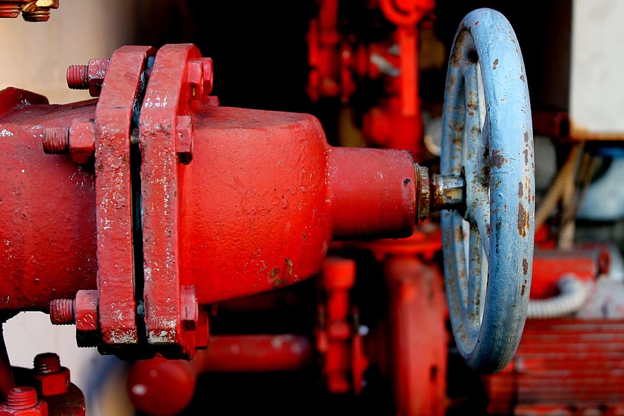 pozzo, pump, work, red, metal, close-up, no people, industry HD wallpaper