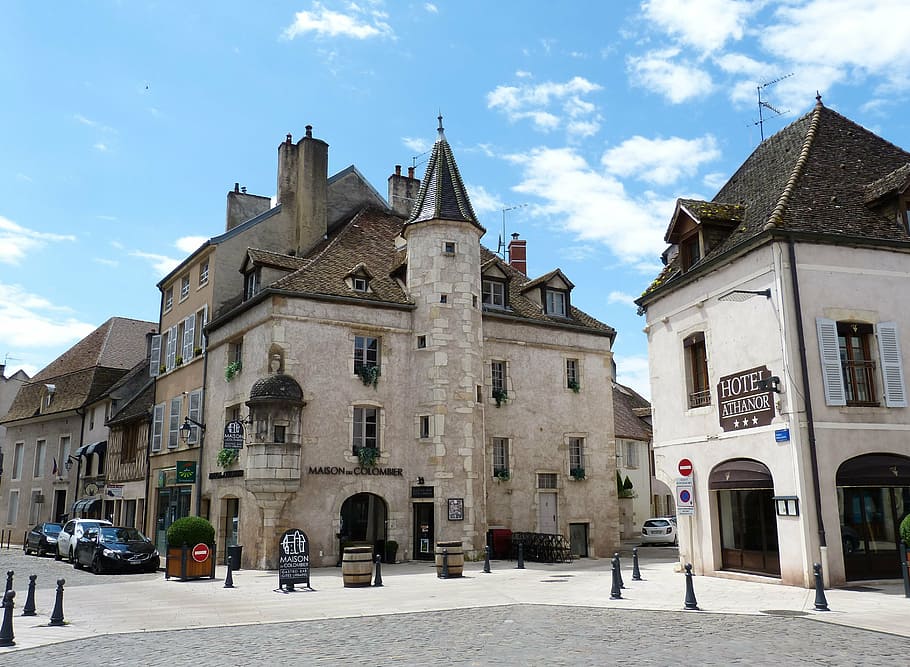 grey buildings, beaune, france, historically, tourism, middle ages, HD wallpaper