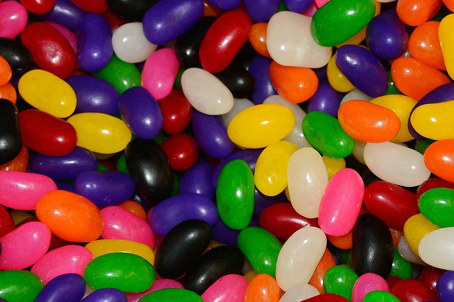 assorted-color marble ball lot, jelly, candies, jelly beans, candy, HD wallpaper
