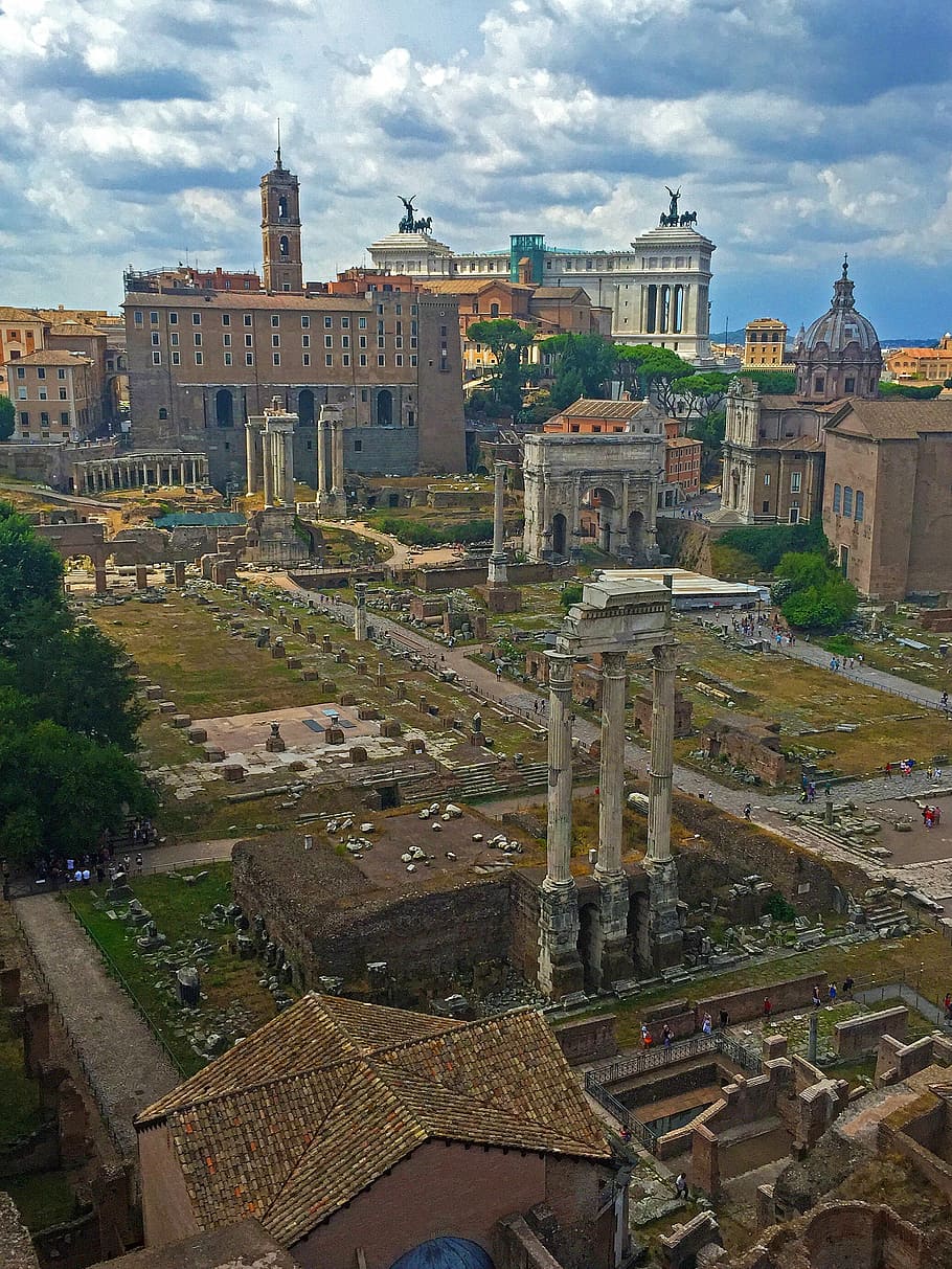 rome, roman forum, ancient ruins, antique, architecture, temple