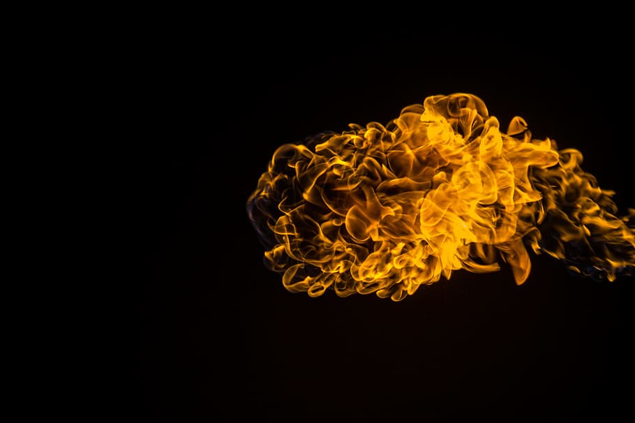 fire, hot, flame, heat, hell, inferno, studio shot, black background HD wallpaper