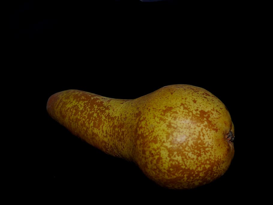 pear, fruit, green, studio shot, black background, single object HD wallpaper