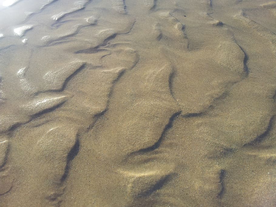 water, sand beach, land, high angle view, no people, nature HD wallpaper