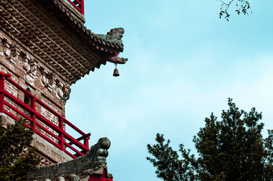 ancient tower, ghost peak tower, gu lou, built structure, low angle view HD wallpaper
