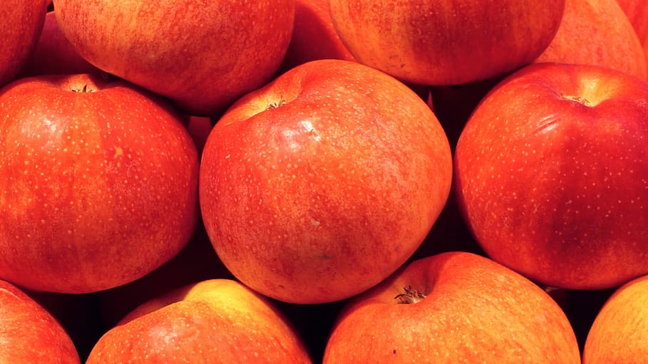Apples, Fruit Stand, Market, food and drink, red, healthy eating HD wallpaper