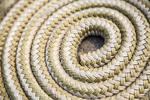 close-up photo of brown braided rope, coil, boat, texture, nautical HD wallpaper
