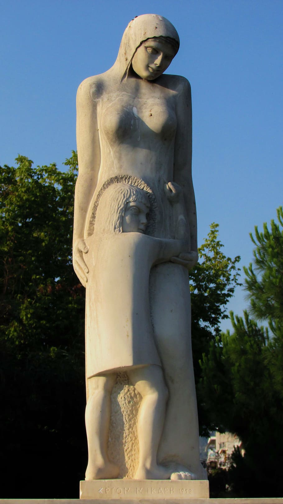 mother, statue, park, sculpture, greece, volos, history, human representation HD wallpaper