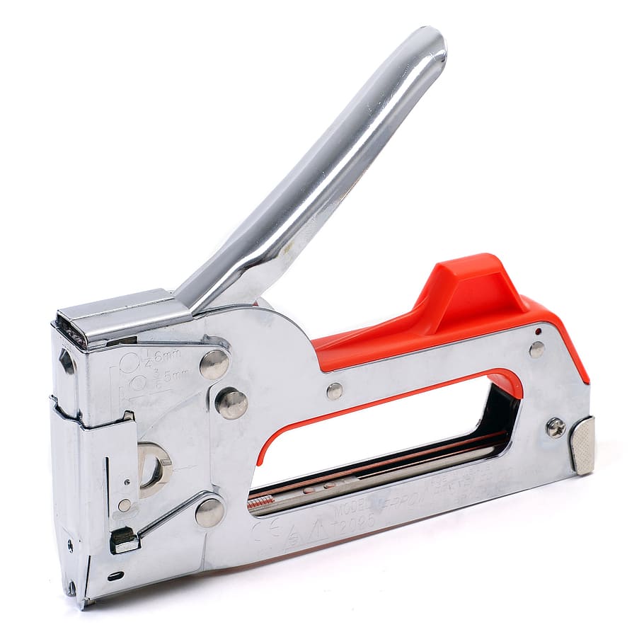 tool, heavy, stapler, white background, cut out, studio shot HD wallpaper
