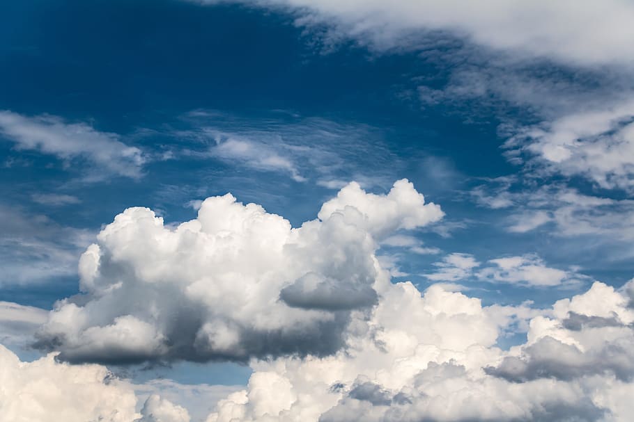 clouds formation, White Clouds, sky, weather, bright, big cloud HD wallpaper