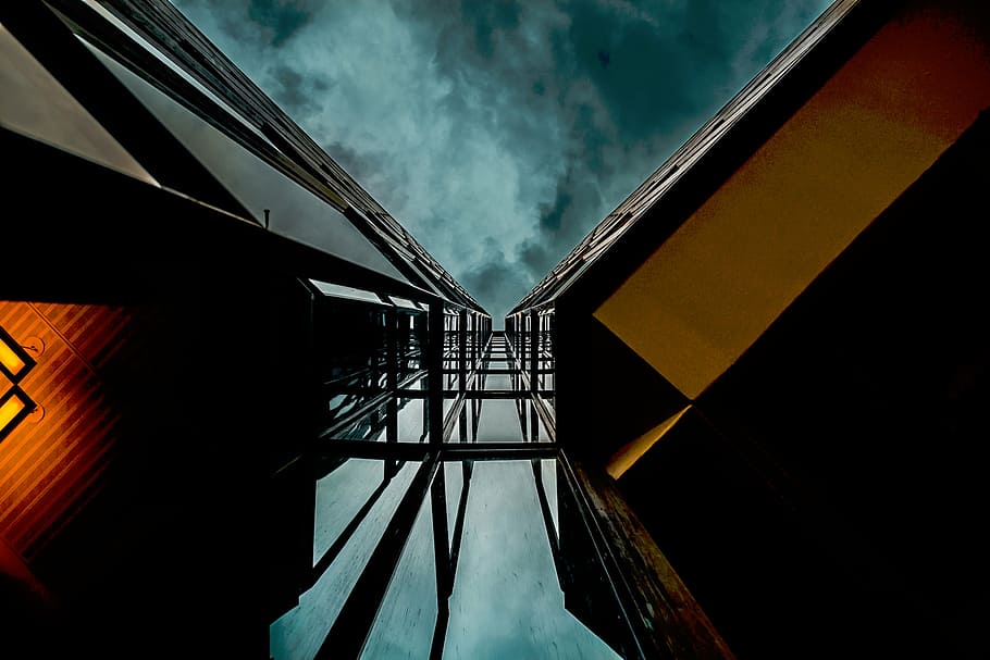 worm's eye view of high rise building, structure, architecture HD wallpaper