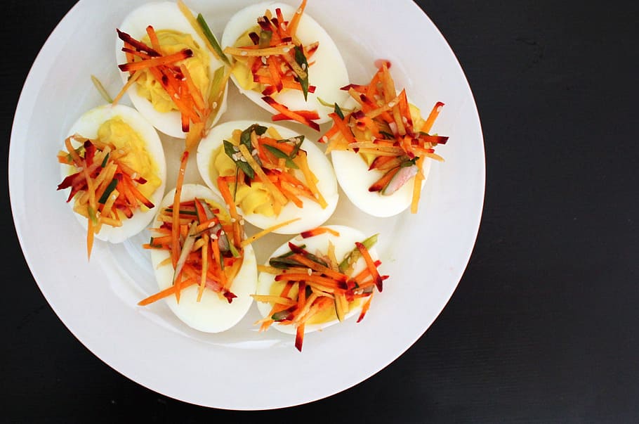 devil eggs on white plate, Deviled Eggs, Food, Personal Chef