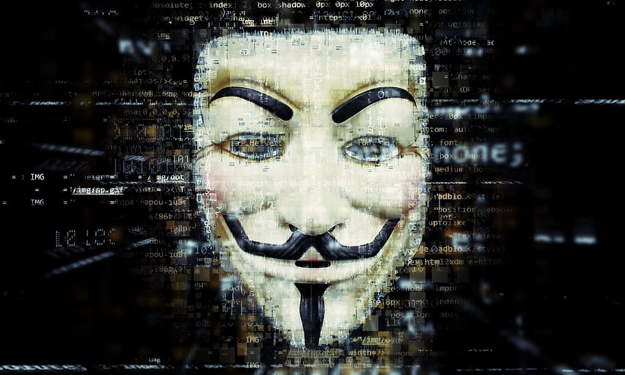 photo Guy Fawkes mask logo, anonymous, hacktivist, dom, face, HD wallpaper