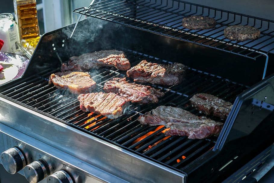 grilled meats, bbq, barbeque, summer, gas, barbecue, food, food and drink HD wallpaper