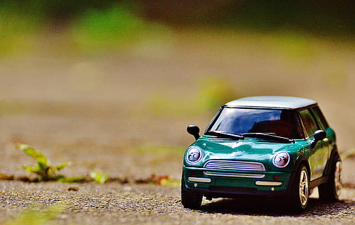 green Mini Cooper miniature, auto, model, vehicle, car, land Vehicle HD wallpaper