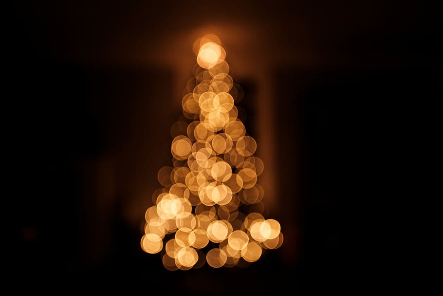 Bokeh lights, bokeh lights, night, dark, christmas, illuminated HD wallpaper