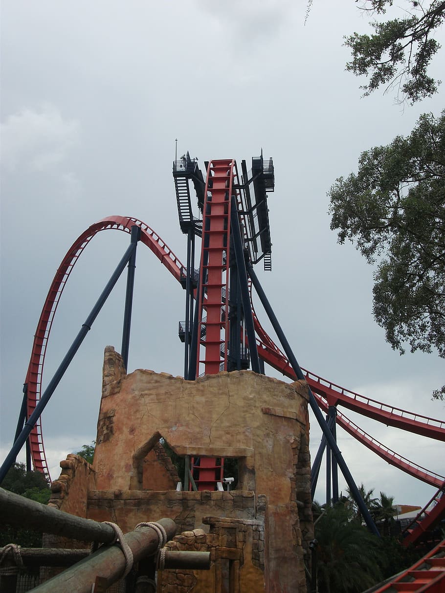 roller, coaster, fun, sky, architecture, built structure, nature HD wallpaper