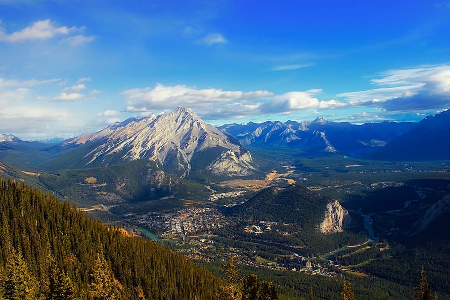 landscape photography of snow-covered mountain, banff, canada HD wallpaper