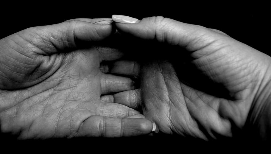 Free download | HD wallpaper: hand, palm, grief, black and white, human ...