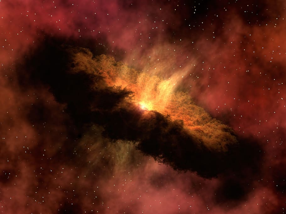 photo of black and red comet explosion, solar system, young, artist concept, HD wallpaper