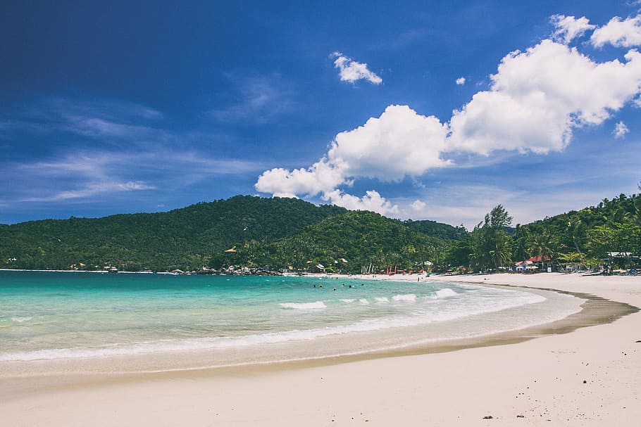 Coastal shot of the tropical beach in Ko Phangan, Thailand, nature HD wallpaper