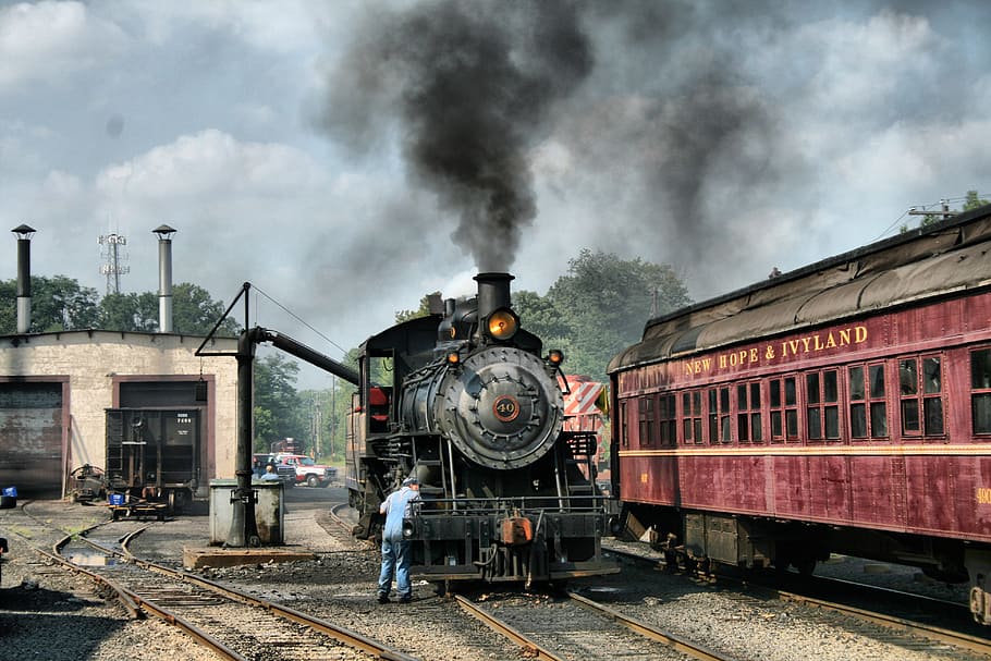 train, engine, railroad, railway, locomotive, coal, historical HD wallpaper