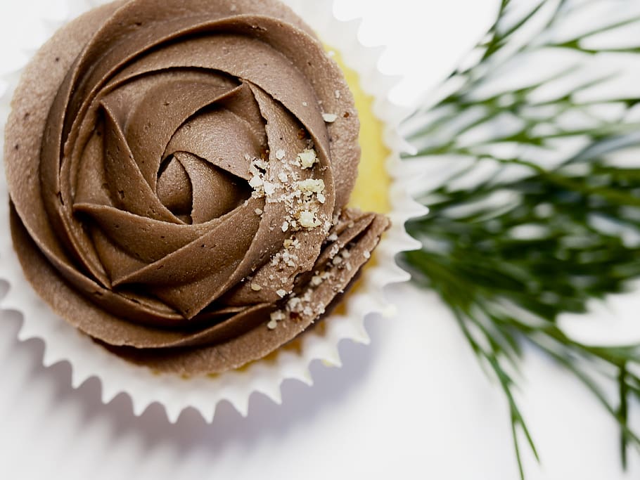 chocolate, cake, cupcake, close-up, food and drink, freshness HD wallpaper