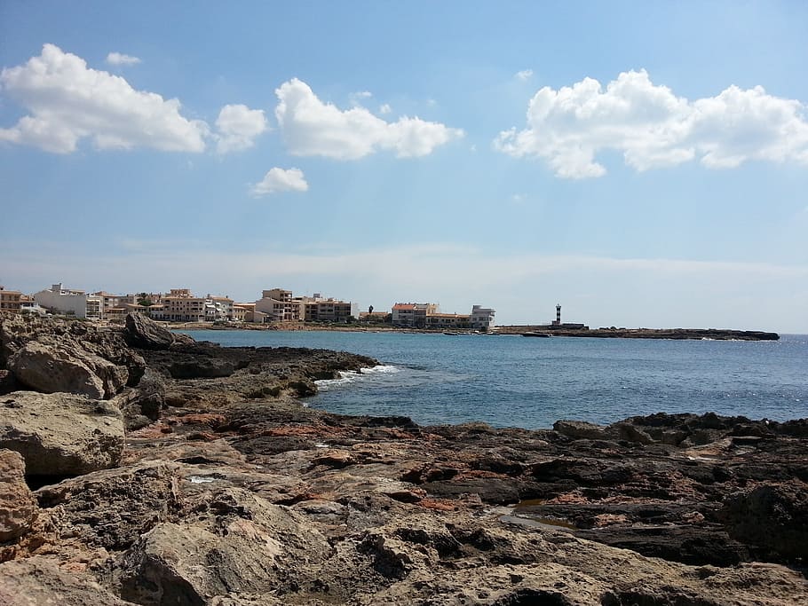 Spain, Mallorca, Beach, Mediterranean, travel, vacation, stone HD wallpaper