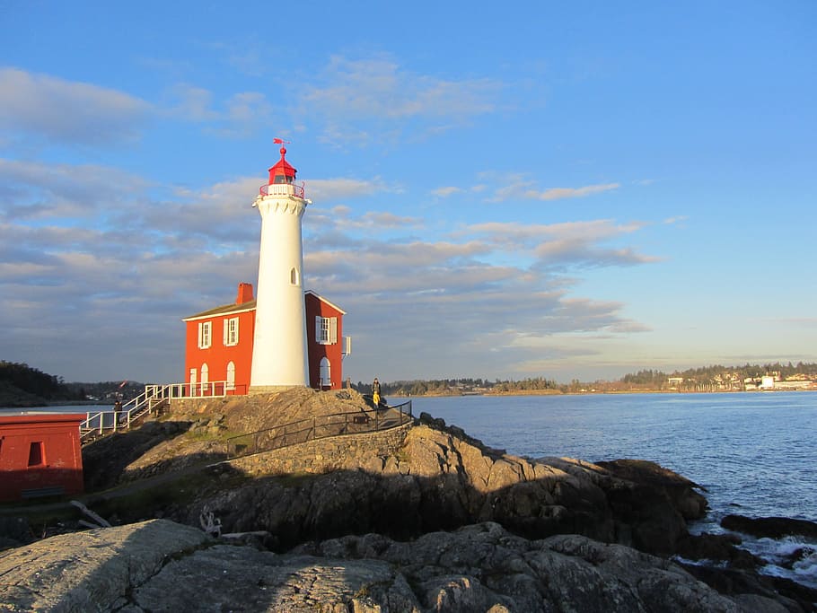 Lighthouse, Vancouver, Pacific, guidance, direction, architecture HD wallpaper