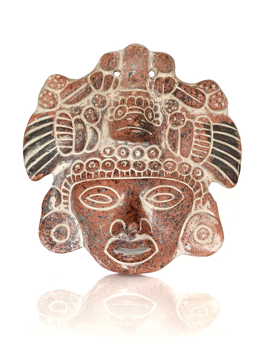 mask, mexico, white background, studio shot, close-up, art and craft HD wallpaper