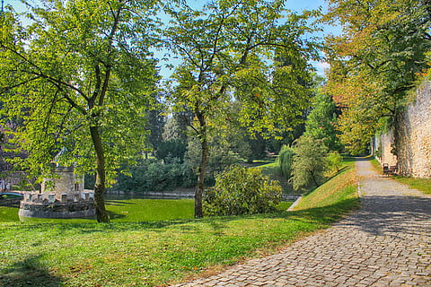 bojnice castle, slovakia, lock, tree, plant, green color, nature HD wallpaper
