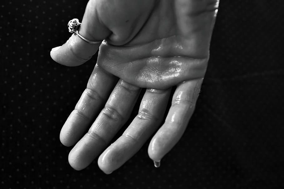 grayscale photography of person's hand wearing ring, hyperhidrosis HD wallpaper