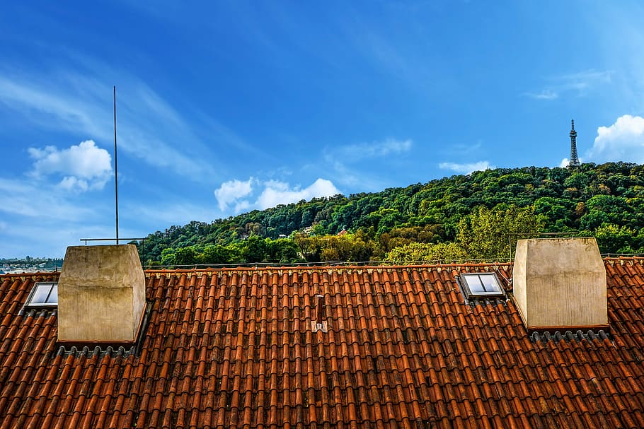 Prague, Czech, Petrin, Tower, Roof, travel, scenic, mountain HD wallpaper