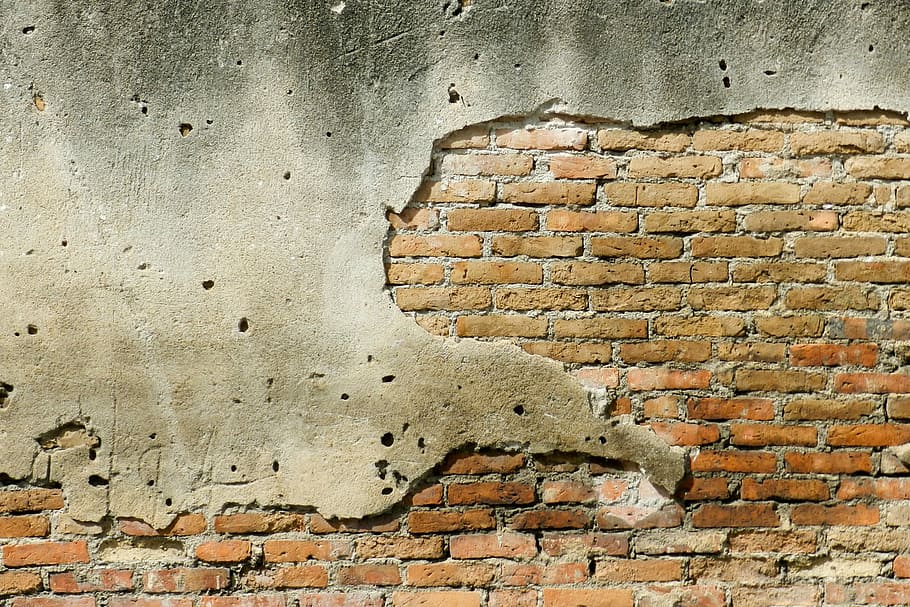 brown brick wall, concrete, red, gray, texture, background HD wallpaper