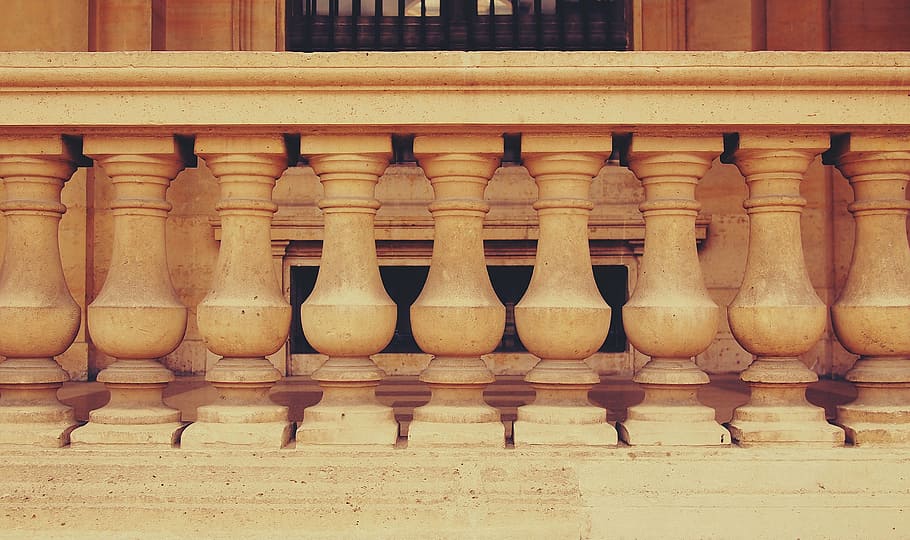 brown wooden balusters, paris, parisian, france, french, city, HD wallpaper