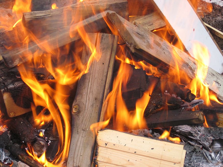 fire, flame, campfire, hot, burn, heat, wood fire, fireplace HD wallpaper