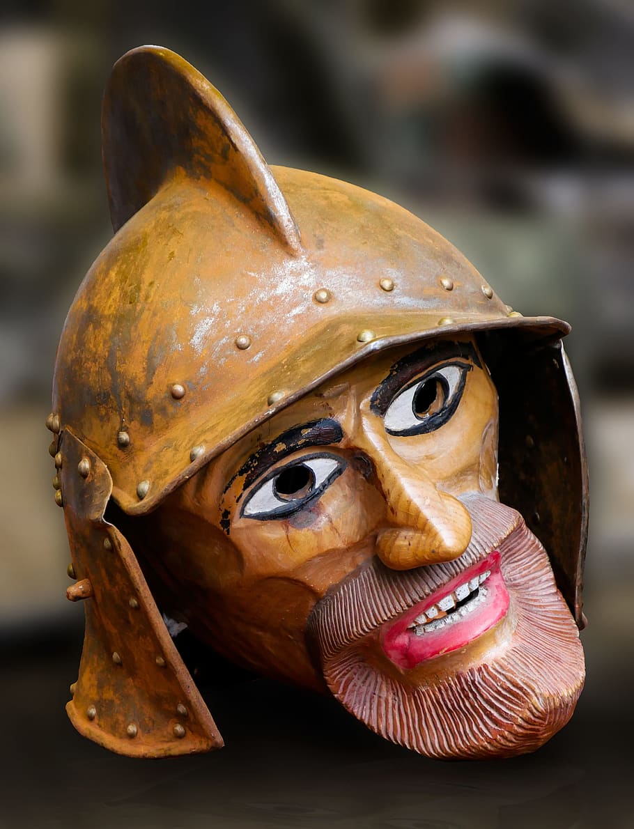 Art, Figure, Head, Knight, Wood, helmet face, don quichotte HD wallpaper