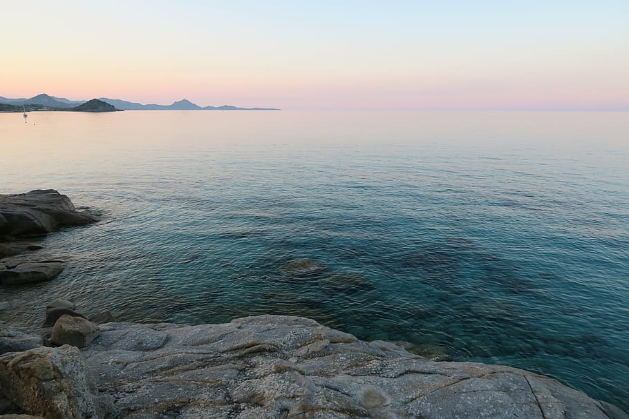 body of water during daytime, holiday, sardinia, sunset, sea HD wallpaper